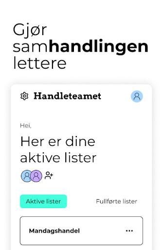 Android application Timli - Felles handleliste screenshort