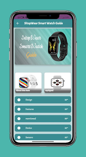 Android application SitopWear Smart Watch Guide screenshort