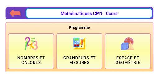 Android application Maths CM1 screenshort