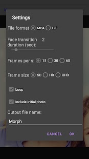 Yüz Video Morph Animator HD Ekran Görüntüsü