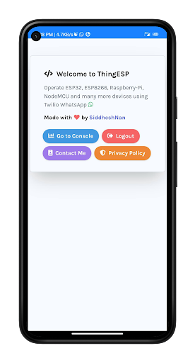 Android application ThingESP screenshort