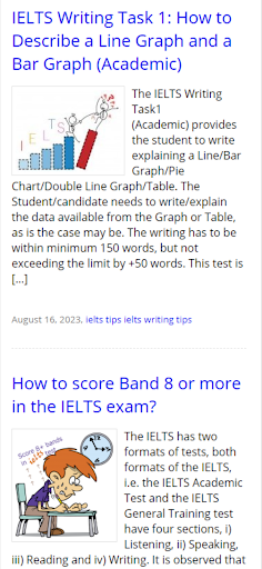 Android application IELTS Exam Blog screenshort