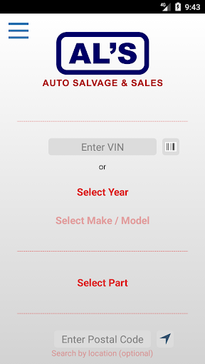 Android application Al's Auto Salvage & Sales screenshort