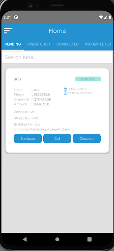 Android application QT Driver screenshort