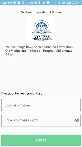 Android application Oysters International School screenshort