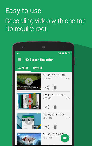 Android application HD Screen Recorder - No Root screenshort