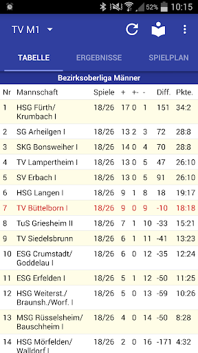 Android application TV Büttelborn Handball screenshort