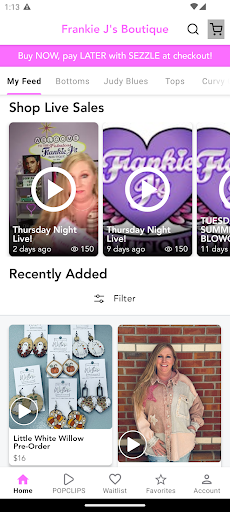 Screenshot of Frankie J's Boutique