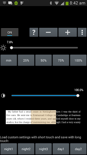 Android application ScreenDim Trial screenshort