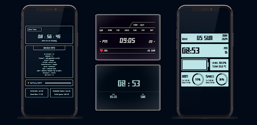 Digital clock & Mobile info Screen 2
