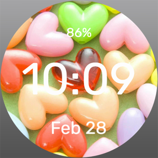 Caramel Hearts - Watch Face Unduh di Windows