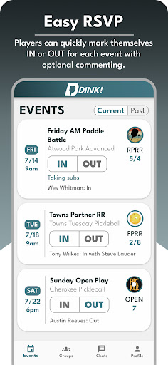 Dink! Pickleball Round Robins Screen 2