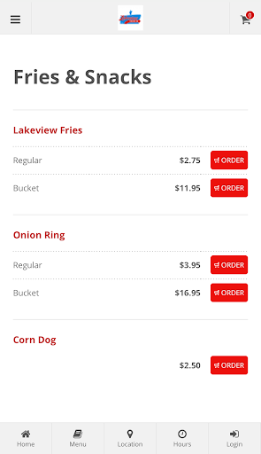 Lakeview Drive-In Ordering Screen 3