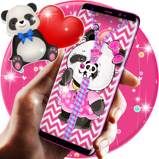 Cute panda zipper logo
