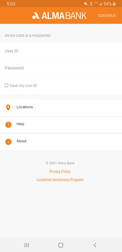 Android application Alma Bank Mobile screenshort
