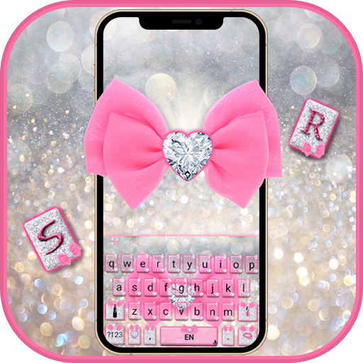 Glitter Pink Bow Keyboard  Icon