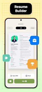 Resume Builder - CV-mallin kuvakaappaus