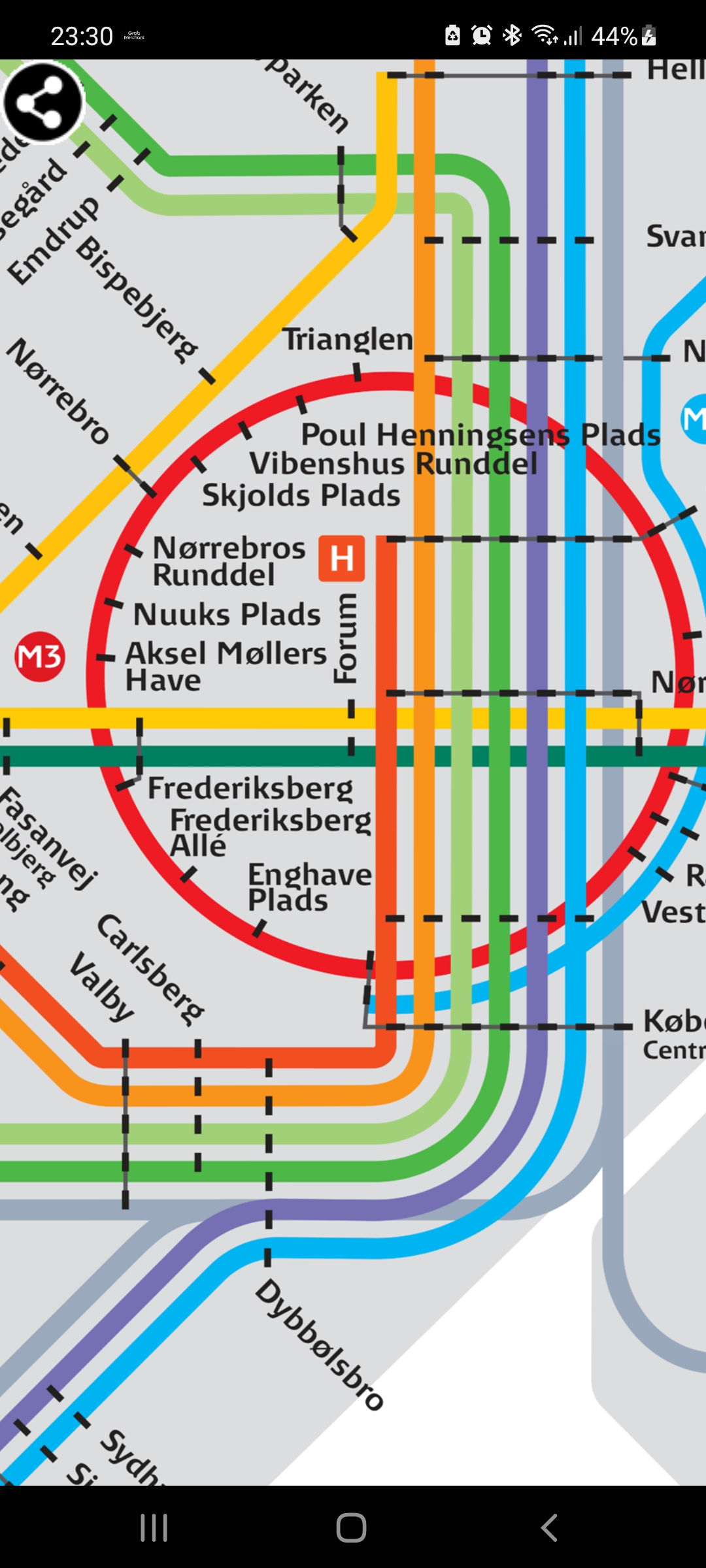 Android application Copenhagen Rail Map screenshort