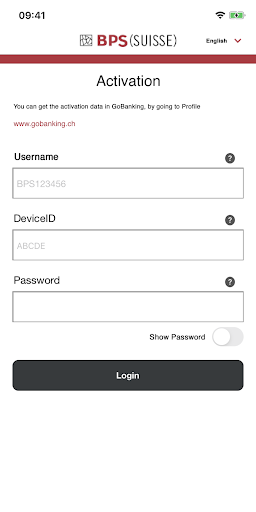 BPS SUISSE GoBanking Screen 3