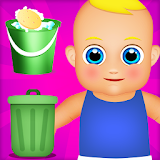 house cleaning and baby care game icon