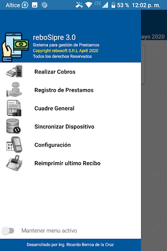 Android application reboSipre screenshort