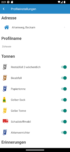 Android application Tonnenticker Pro screenshort