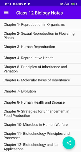 Android application Class 12 Biology Notes screenshort