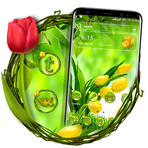 Yellow Tulip Launcher Theme logo