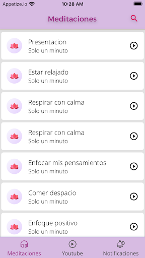 Android application Solo Un Minuto screenshort