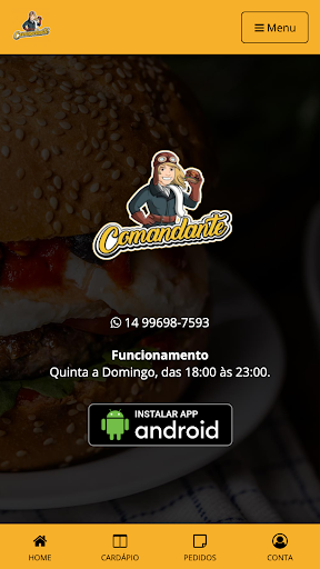 Android application Comandante Hamburgueria screenshort