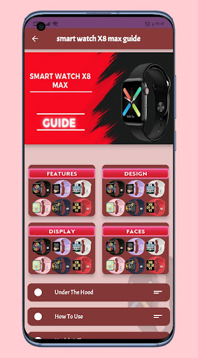 Android application Smart Watch X8 Max Guide screenshort