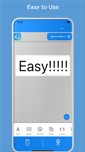 Epson Label Editor Mobile Screen 2