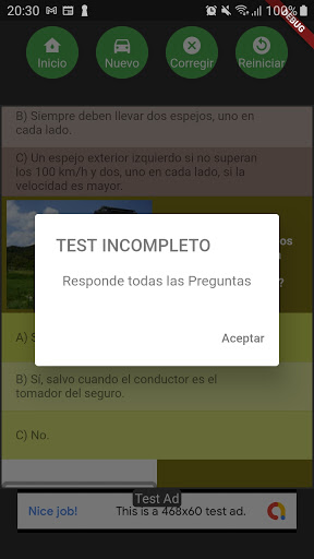 Android application Aprueba el Test de Conducir screenshort