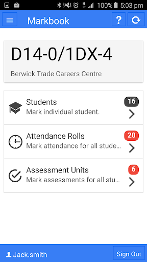 Android application Markbook Mobile screenshort