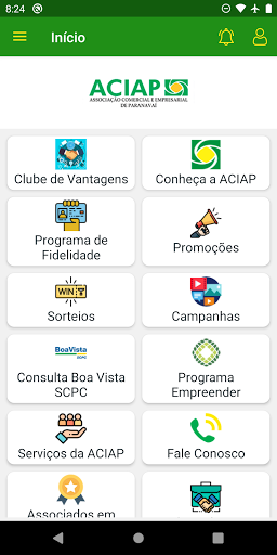 Android application ACIAP Paranavaí screenshort