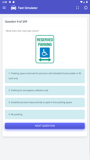 Android application Indiana BMV Test screenshort