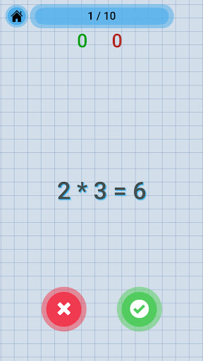 Multiplication Table Math Game Screen 2