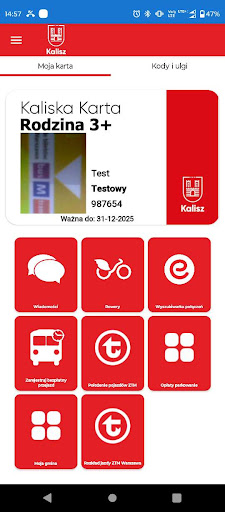 Android application Kaliska Karta Mieszkańca screenshort