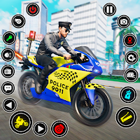 警察のバイク スタントバイク   レーシング