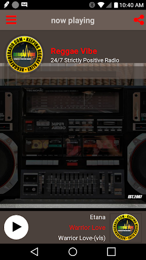 Android application Reggae Vibe Radio screenshort