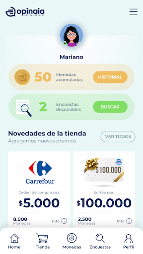 Android application Opinaia screenshort