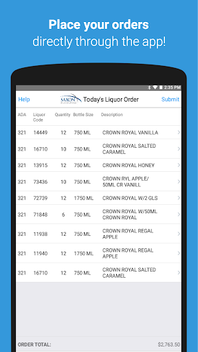 Android application Liquor Orderer screenshort