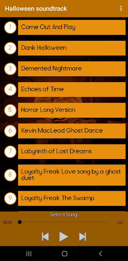Android application Halloween Soundtrack screenshort