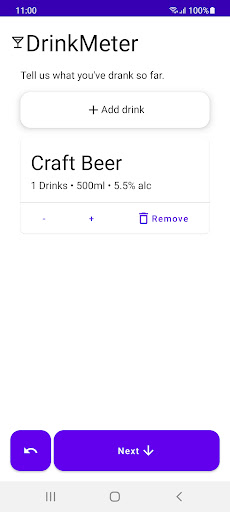 DrinkMeter Screen 3