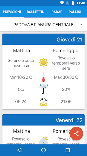 Android application Meteo Arpa Veneto screenshort
