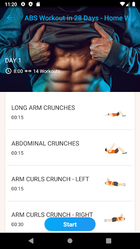 28 Days Fitness Challenge Screen 2