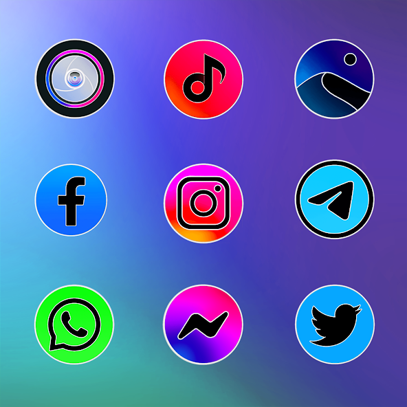 MIUl Circle Fluo - Icon Pack MOD Screenshot
