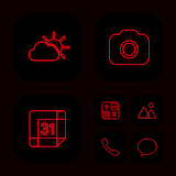 Wow Red Neon Theme - Icon Pack icon