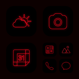 Εικόνα εικονιδίου Wow Red Neon Theme - Icon Pack
