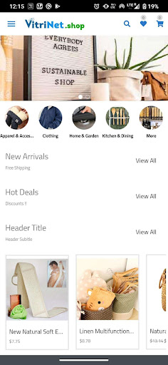 Android application Vitrinet Shop screenshort
